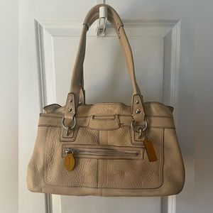Coach light tan medium tote bag